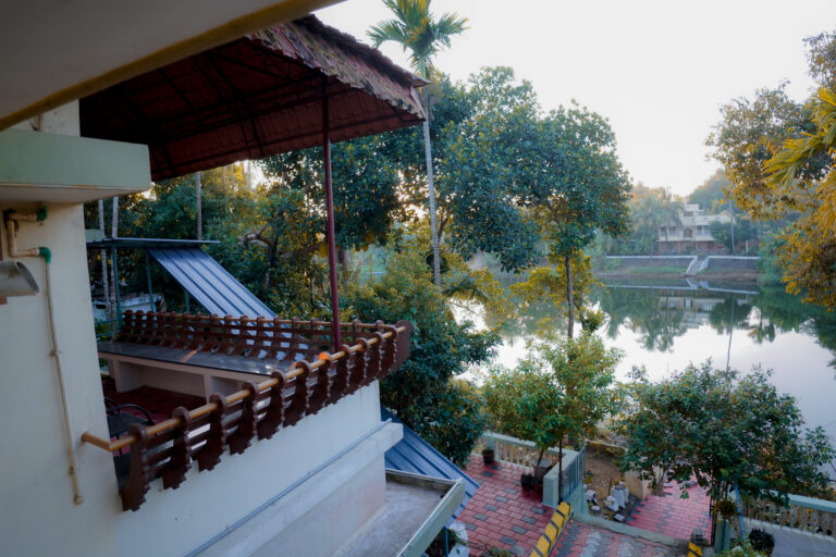 Gallery greenery and river view from villa balcony